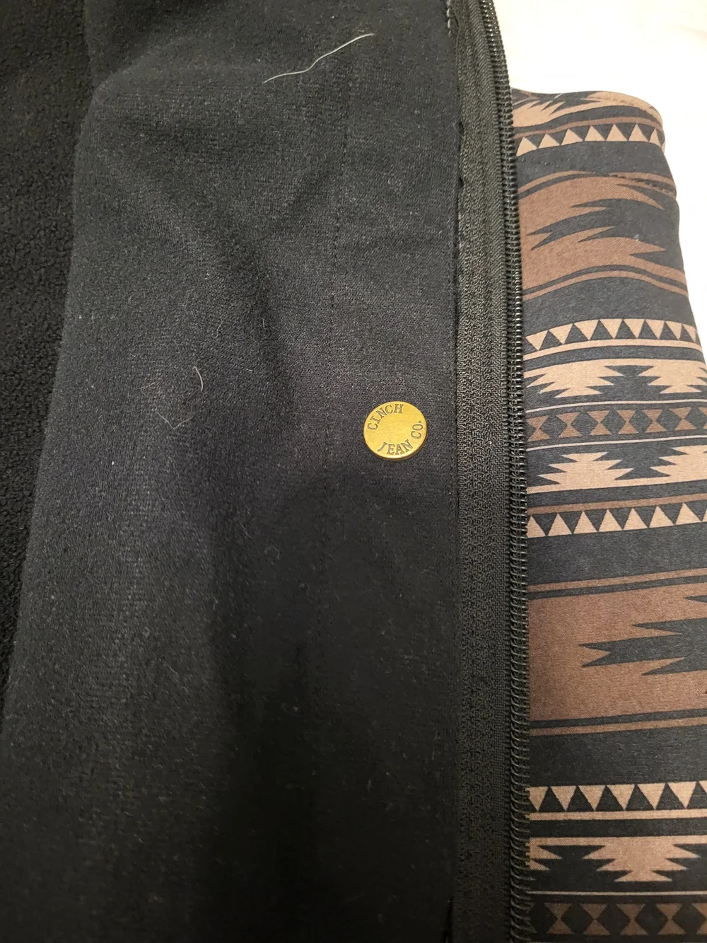 Cinch Black Fleece Jacket with Embroidered Crest
